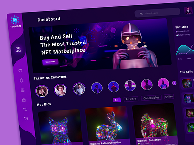 NFT Dashboard UI Design app app design app ui design figma design nft nft dashboard ui ux