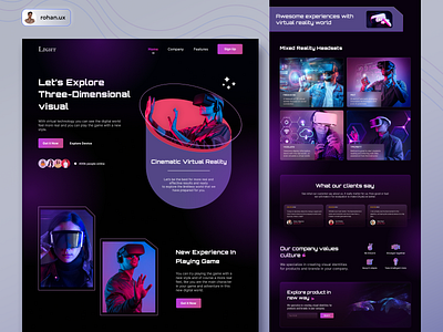 Virtual reality landing page