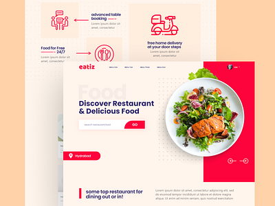 Restaurant landing page app app design app ui design figma design restaurant website restaurent ui ui ux