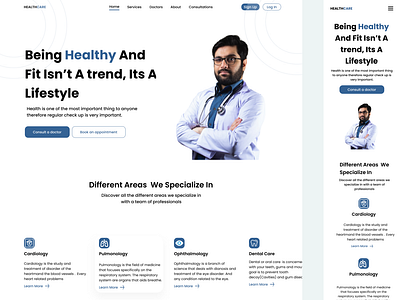 A responsive landing page for an health clinic