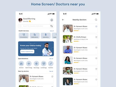 Doctors appointment booking app design medtech ui