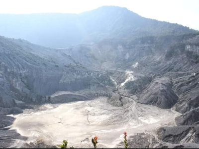 Active volcano crater tangkuban perahu