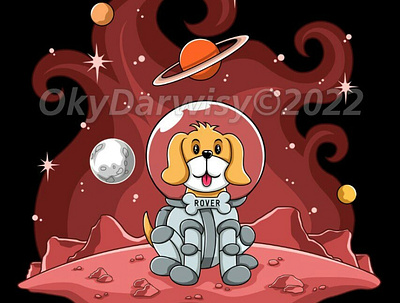 Mars Rover animal animation design dog draw drawing fan art graphic design illustration mars mars rover rover t shirt vector