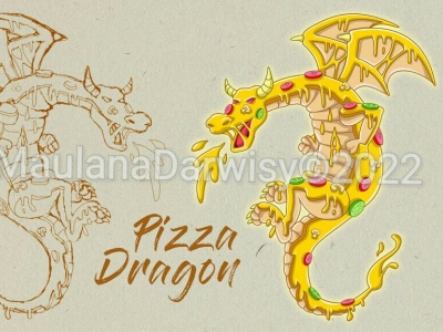 Pizza Dragon animal animation cartoon cute art design dragon draw drawing fan art fantasy graphic design illustration pizza pizza dragon t shirt visual draw