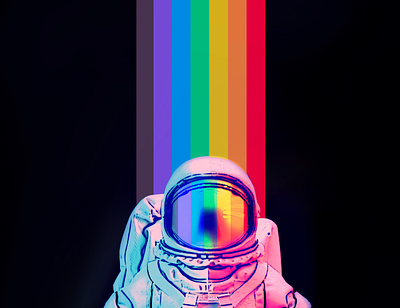 Astronaut on the Rainbow astronaut branding design graphic design illustration logo rainbow space space art typography vector