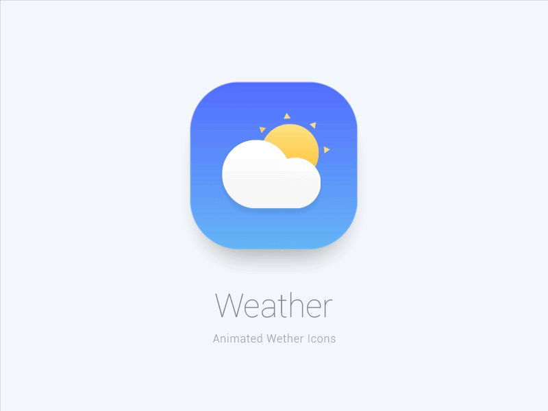 Weather Icon GIF ae animated app clean cloud flat gif icon ios simple sun weather