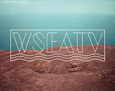 WSEATV brand identity logo ocean sea television tv type w water wave
