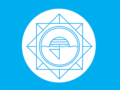 Failboat blue boat design diamond geometric icon lines logo sailboat shapes simple water