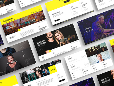 Plusnetwork Website black and yellow disco dj electronic event landing page music rave trance ui uiux webdesign website