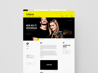 Plusnetwork Artists agency black black and yellow dj events landing page music plusnetwork rave trance ui uiux webdesign website yellow