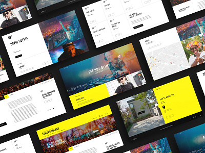 Plusnetwork black black and yellow dj djs electronic event events landing page music rave trance ui uiux webdesign website white yellow