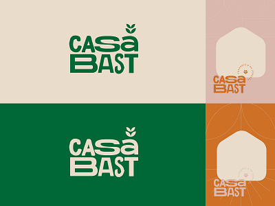 Casa Bast logo and palette brand branding brazilian cozy decoration furniture house housing logo plants woods