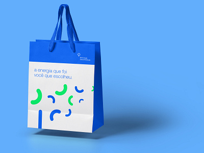 RG Energia promo bag blue brand branding dandelion energy institutional logo logotype paperbag white and blue