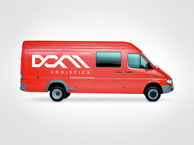DOM Logistics fleet brand branding fleet logistics logo red van