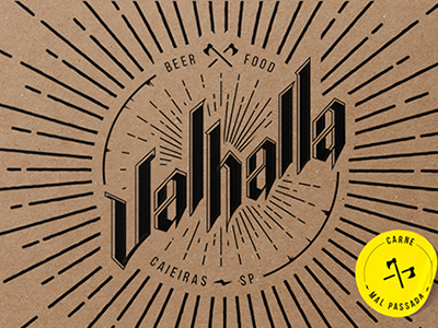 Valhalla Legendary packaging beer branding burger food identity kraft logo logotype packaging pub viking