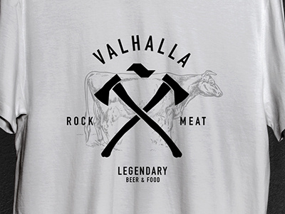 Valhalla Legendary merch axe brand branding burger food meat merch t shirt tee tshirt viking