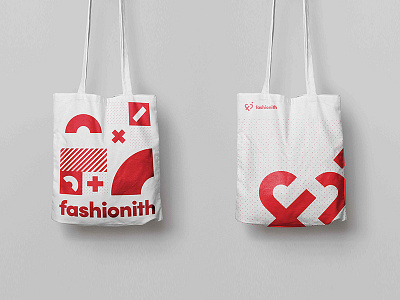 Fashionith ecobag bag branding clothes clothing cupid fashion heart logo logotype love red white