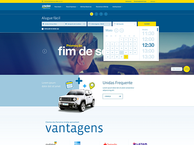 Unidas Rent-a-Car website calendar home homepage landing landing page portal rent a car ui design uiux website website builder