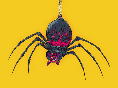 flames creative drawn illustration illustrator monster spider