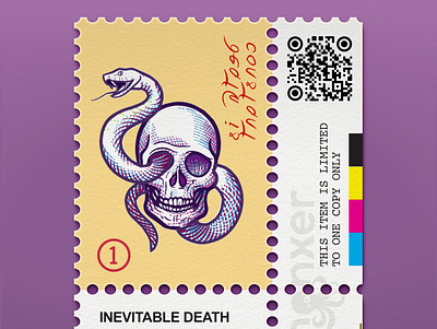 Inevitable Death Stamp crosshatch stamp