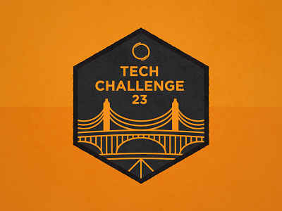 Tech Challenge Badge badges bridges illustration orange patches simple tech