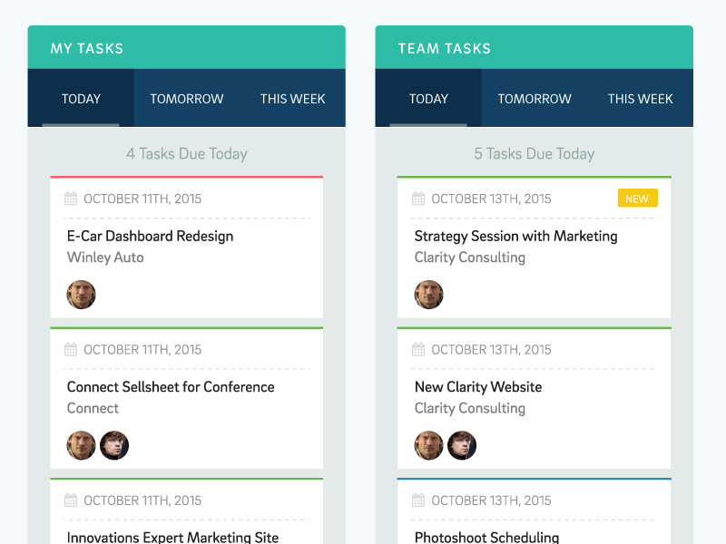 Project Manager collaboration design interface lists manager projects schedule task teams ui ux