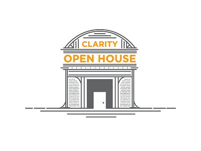 We're having an open house! clean gray house illustration jobs open orange playful simple