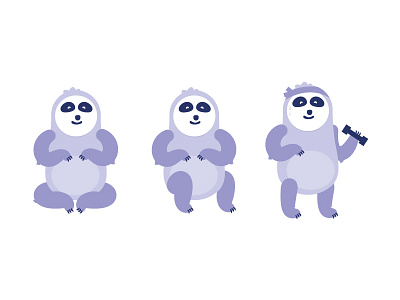 Sloth! animals cute drawing exercise fun illustration purple sloth vector