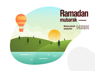 Ramadan Mubarak illustration landscape mubarak ramadan