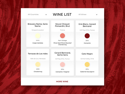 Wine List dailyui ui