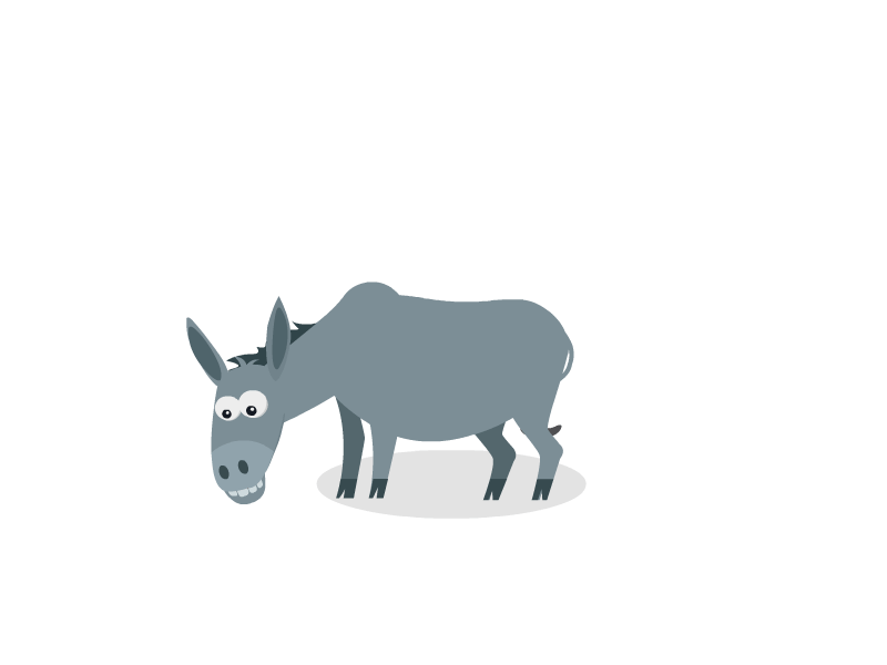 Donkey 2d animation animal animation animation flat art illustration