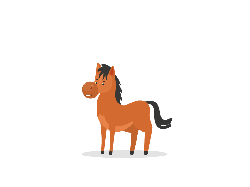 Horse 2d animation animal animation animation cute animal flat art horse illustration