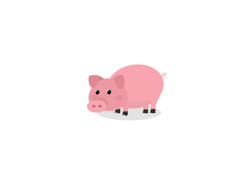Pig 2d animation animal animation animation cute animal flat art illustration pig pig animation