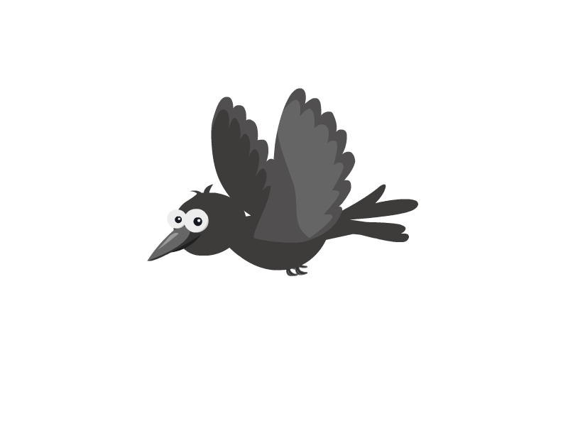 Crow 2d animation animation bird animation crow flat art illustration