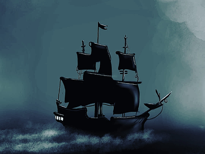 Pirates Ship digital painting mobile art pirates ship