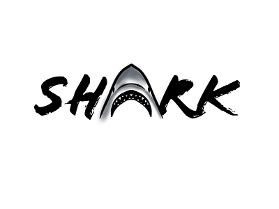 Shark logo shark text typography