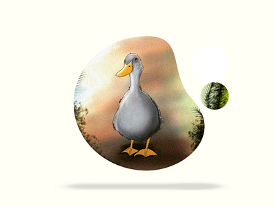 Duck bird digital painting duck flat art mobile painting vector