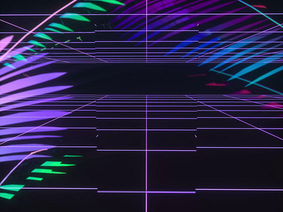 Neon SF Retro Softbody Tetris 3d animation illustraion