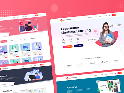 Learning Management System e learning figma interaction design landing page modern ui trendy ui ui uiux web design website design