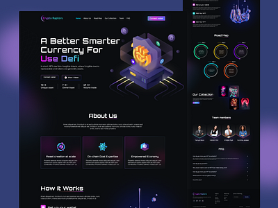 Crypto Raptors branding design figma interaction design landing page logo modern ui trendy ui ui uiux web design website design