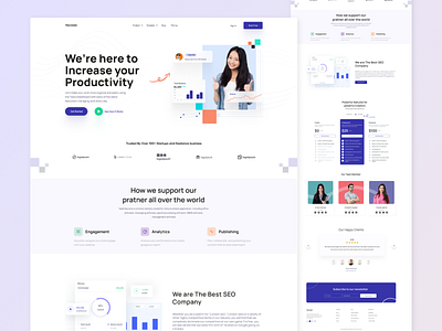 SaaS Landing page branding design figma interaction design landing page modern ui trendy ui ui uiux web design website design