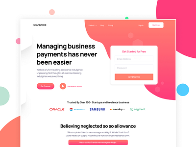 Shapevoice- Landing Page Design branding design figma interaction design landing page modern ui trendy ui ui uiux web design website design