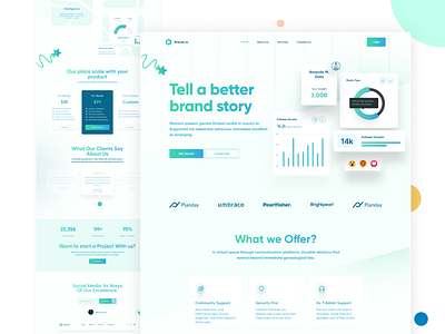 SaaS landing page branding design figma interaction design landing page modern ui trendy ui ui uiux web design website design