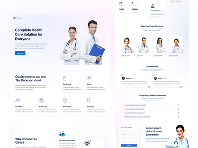 Health care website UI Design design figma interaction design landing page modern ui trendy ui ui uiux web design website design