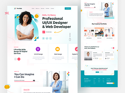 Personal Portfolio website design figma interaction design landing page modern ui trendy ui ui uiux web design website design