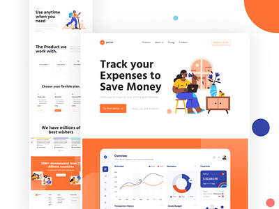 Portfolio landing page design design figma interaction design landing page modern ui trendy ui ui uiux web design website design