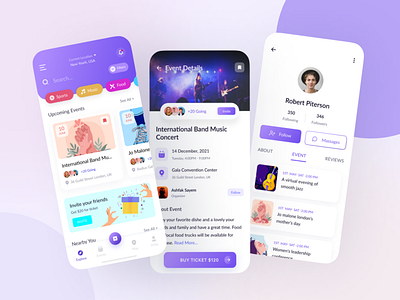 Event Booking App app design app ui design figma interaction design mobile app modern ui trendy ui ui uiux ux