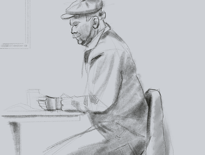 Coffee Shop Sketch of a Deceived Man Reading the Fake News art digital illustration pencil pencil sketch procreate