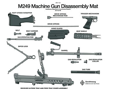M249 SAW Disassembly Mat adobe illustrator art digital illustration pen tool sketch vector
