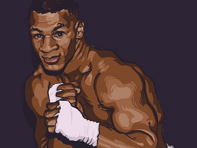 Young Iron Mike art box boxing digital fight fighting illustration procreate ring sparring wba wbc wbo